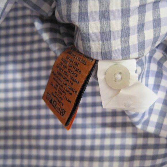 NWT Tailor Vintage Blue and White Checkered Casual Button Down Shirt sz M - Picture 7 of 11
